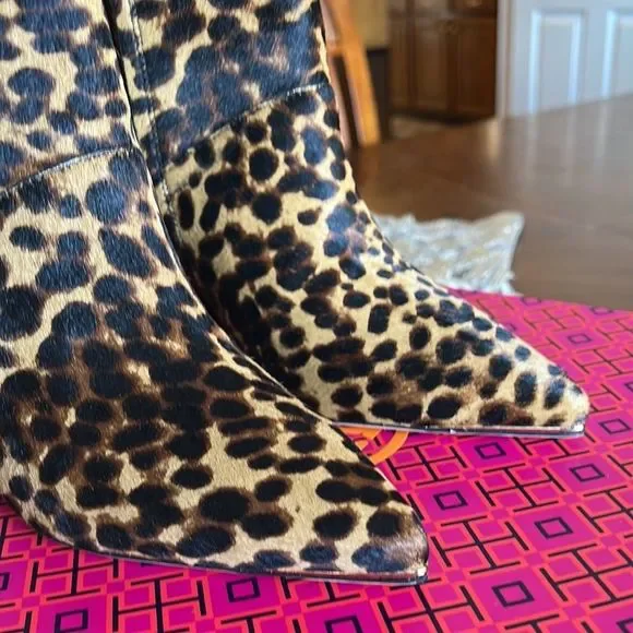 Tory Burch leopard print calf hair ankle boots - Picture 8 of 13